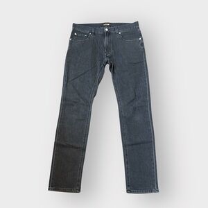 Roberto Cavalli Men’s Dark Gray Acid Straight Slim Denim Jeans, 5-Pocket